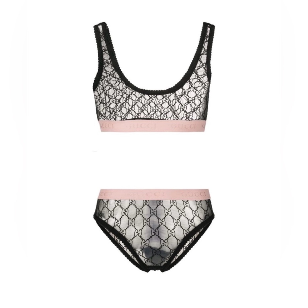 GG embroidered lingerie underwear set top and bottom - Picture 6 of 6